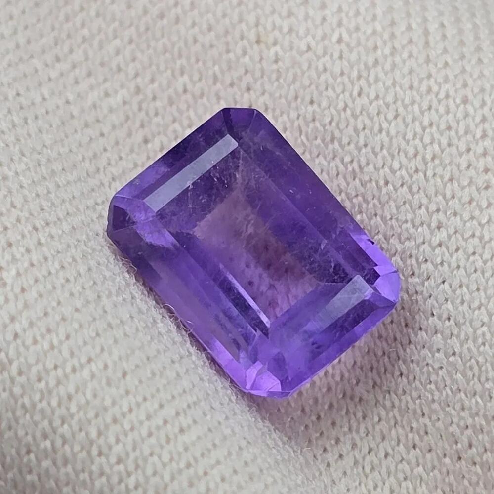 Natural African Amethyst, 1.35 ct, Emerald Cut, 8x6mm